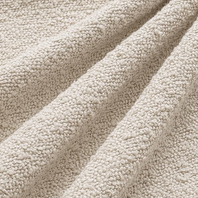 MIULEE Pack of 4 Decorative Textured Boucle Throw Pillow Covers 18x18 Inch Beige Accent Solid Pillow Cases Soft Couch Cushion Covers for Modern Farmhouse Boho Chair Sofa Bed Livingroom Home Decor