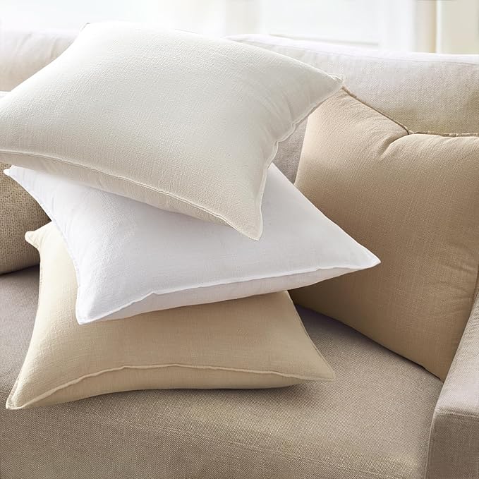Pack of 4 Couch Throw Pillow Covers 12x20 Inch Natural Soft Decorative Linen Pillow Covers Farmhouse Boho Accent Cushion Covers for Mid Century Modern Home Decor Sofa Bedroom Living Room