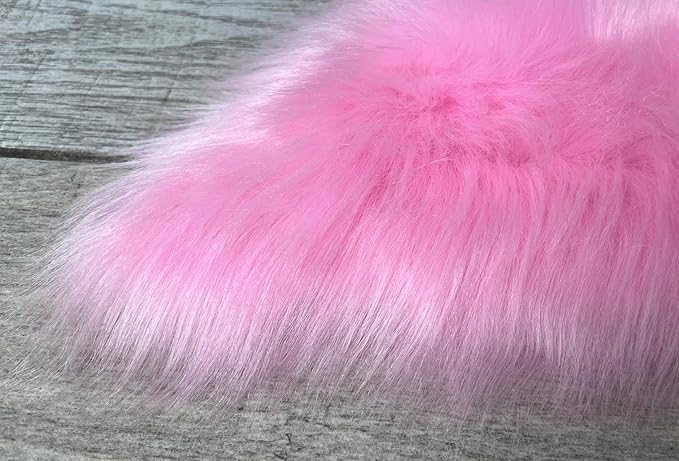 Free Shape Luxury Soft Fluffy Shag Area Rug Double Side by Side 3'x4', 90x120cm - Vegan Fur Ultra Soft Indoor Carpet Nursery Rugs for Bedroom Home Decor, Pink