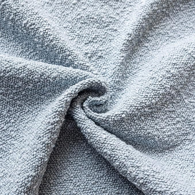 Foindtower Modern Textured Boucle Throw Pillow Covers Accent Solid Decorative Pillow Cases Cozy Woven Couch Cushion Case for Chair Sofa Bed Living Room Home Decor, 22 x 22 Inch, 1PC, Light Blue
