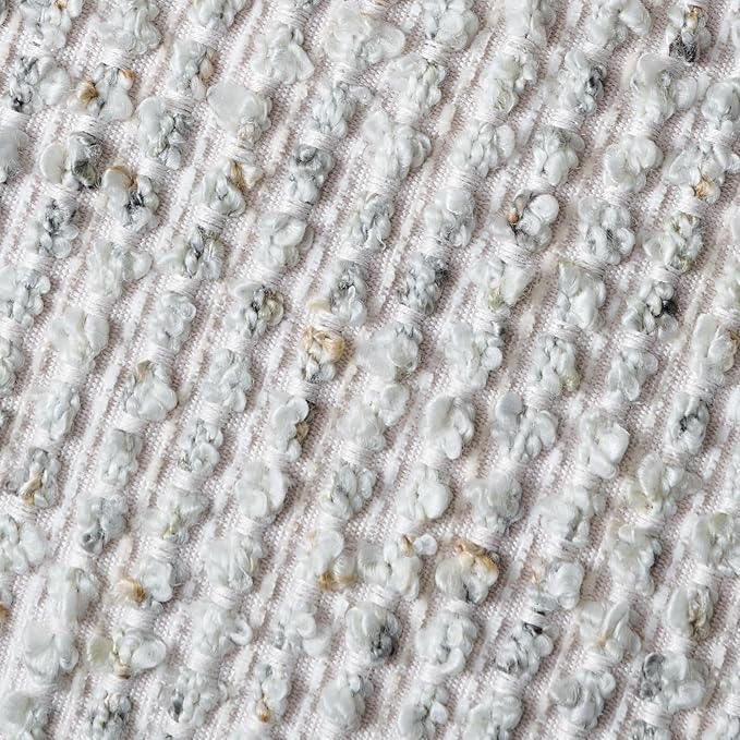 12x20 Cream Grey Lumbar Pillow Cover Textured Boucle Striped Chic Morden Boho Accent Farmhouse Rectangular Decorative Couch Pillow Case for Home Decor Bed Sofa Living Room