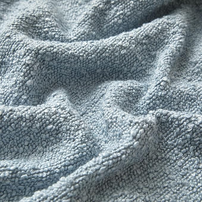 JUSPURBET Light Blue Decorative Pillow Covers 22x22 Set of 2 Throw Pillow Covers for Couch Sofa Bed Cozy Boucle Textured Cushion Covers Cases with Hidden Zipper for Living Room Home Decor