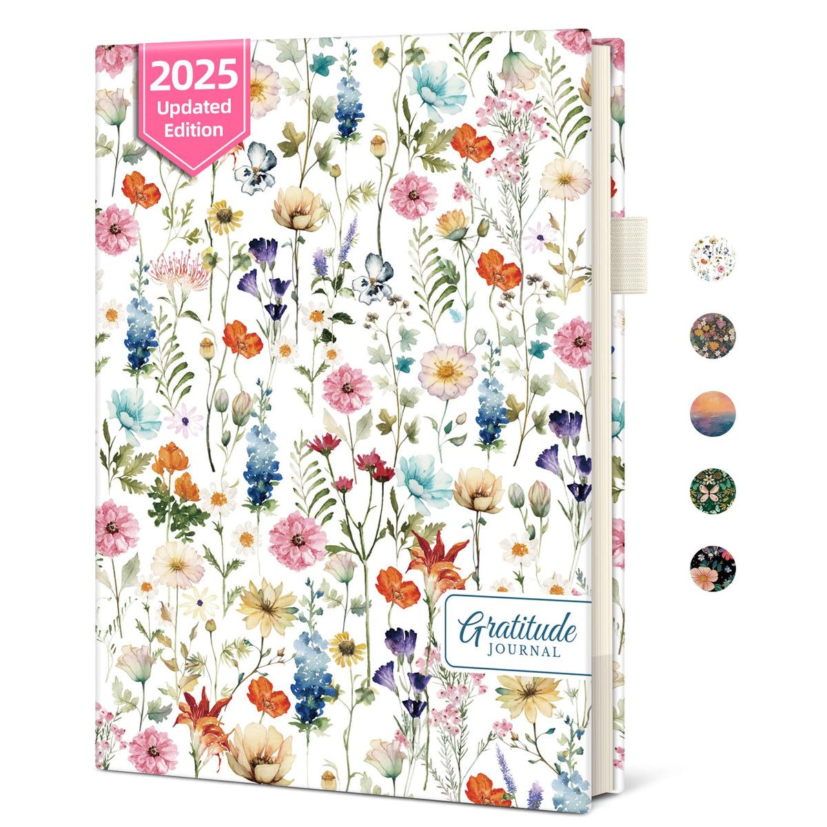 Gratitude Journal for Women – Undated Daily Mindfulness & Manifestation Journal with Prompts for Cultivate Affirmations, Positivity, Self-Care & Happiness - Wildflowers
