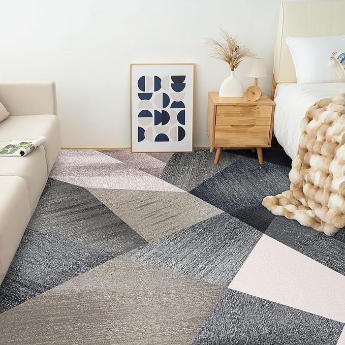 HOMFINE Washable Modern Area Rug - Geometry Style 6x9 Rugs for Living Room, Bedroom, Machine Washable Rug Soft Non Slip Non Shedding Area Rug - Green, 6'x9'