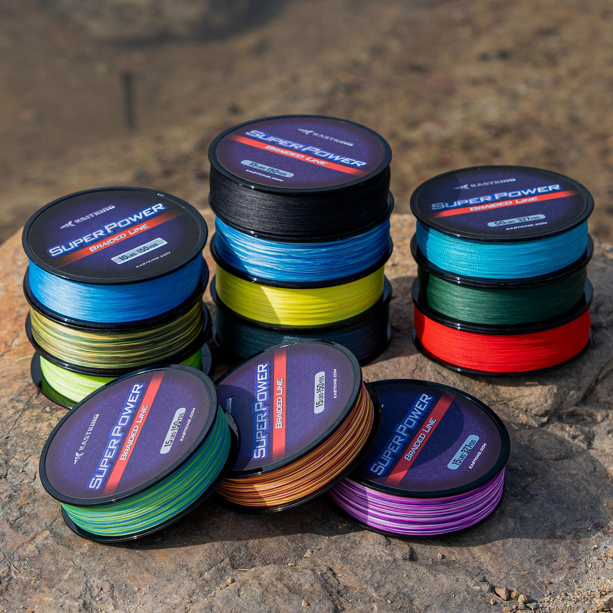 KastKing Superpower Braided Fishing Line, Red, 20LB, 300+27 Yds