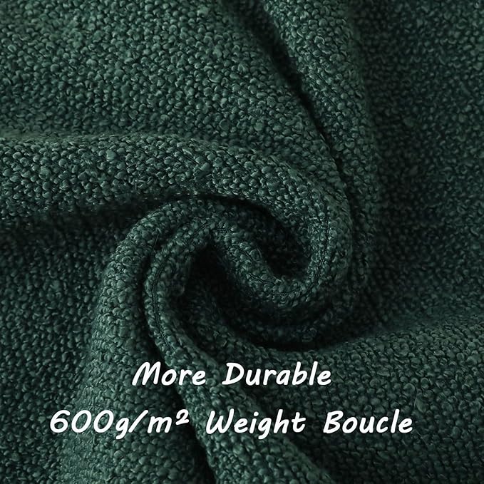 FUTEI Christmas Pack of 2 Dark Green Decorative Throw Pillow Covers 18x18 Inch Soft Cozy Solid Boucle Textured Cushion Case,Modern Home Decor for Couch Bed Living Room