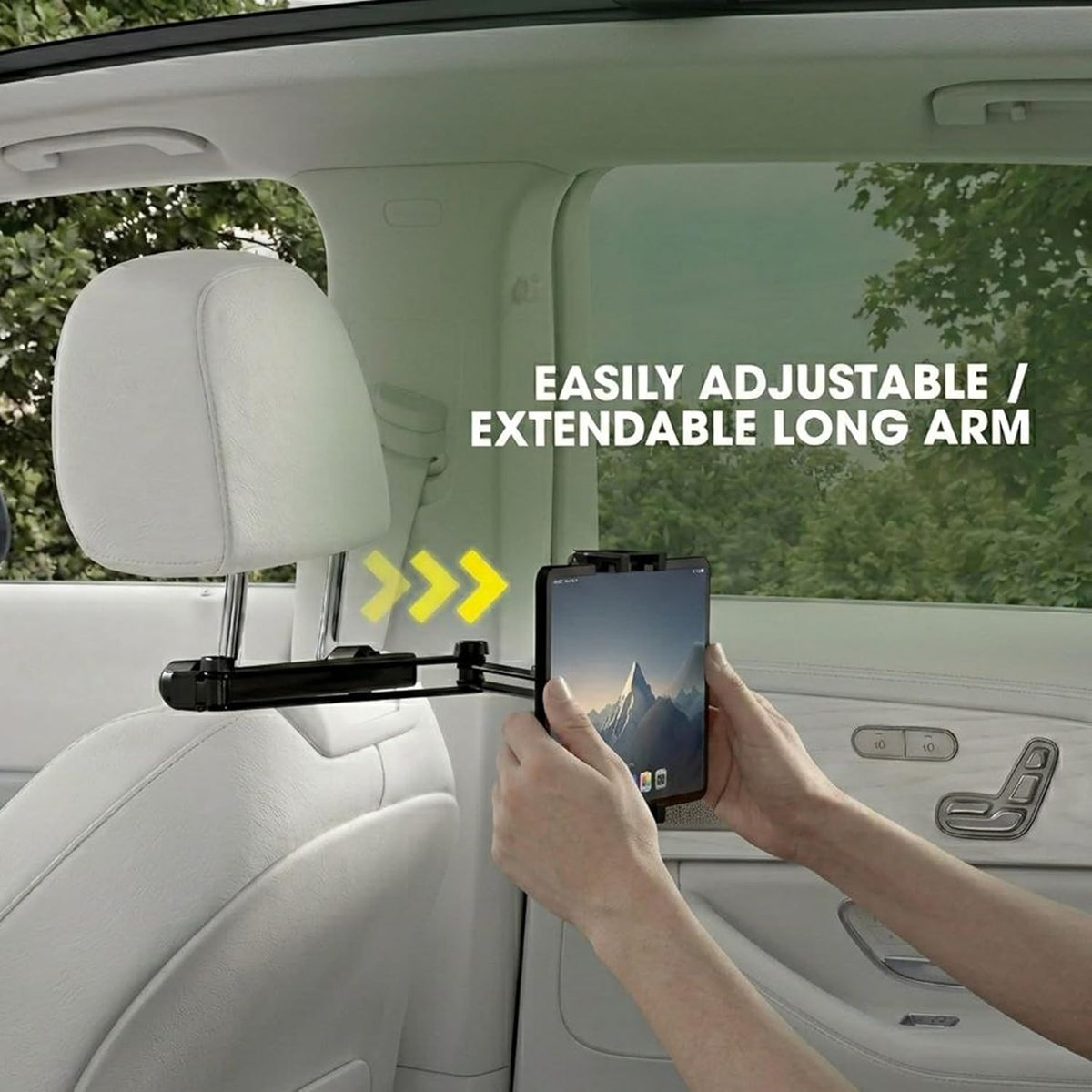 ZIRKA 360 619 Car Headrest Tablet and Phone Holder Adjustable Back Seat Mount for iPad, iPhone, Samsung Heavy Duty