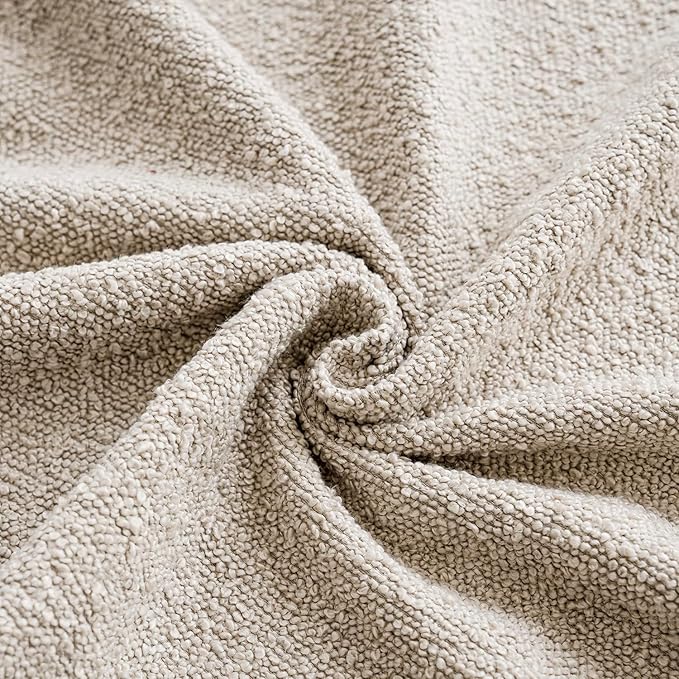 Foindtower Textured Boucle Throw Pillow Covers Accent Solid Pillow Cases Cozy Soft Decorative Couch Cushion Case for Chair Sofa Bedroom Living Room Home Decor, 20 x 20 Inch,Beige Oatmeal
