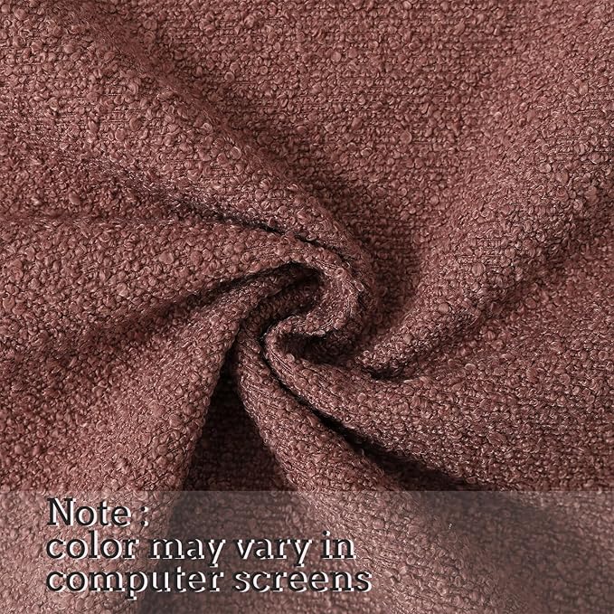 Jeneoo Dusty Rose Decorative Square Thick Accent Throw Pillow Covers Fine Textured Boucle Couch Cushion Cases for Sofa Decor, Set of 1, 24 x 24 Inch