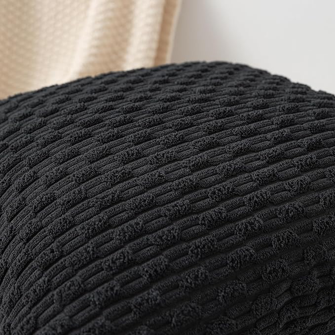 Kevin Textile 2 Packs Decorative Pillow Covers for Couch Outdoor Pillows Cover Boho Striped Velvet Pillow Covers Set of 2 40cm x 40cm 16 x 16 Inch Black