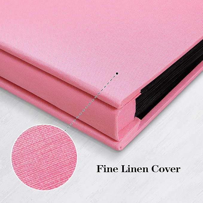 Mublalbum Photo Album 4x6 600 Photos Linen Cover Large Picture Book Holds Horizontal and Vertical Pockets for Wedding Family Anniversary and Baby (Pink)