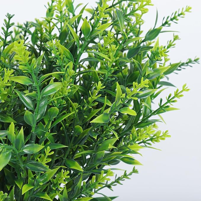 RECUTMS Artificial Outdoor Plants Artificial Flowers for Outside Artificial Plants Indoor Faux Spring Flowers Outdoor Fake Plants Flower Fillers for Bouquets Spring Vase Filler(Green)