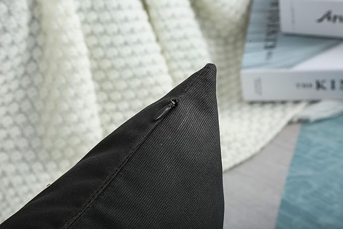 TangDepot Cotton Solid Throw Pillow Covers, 24" x 24" , Charcoal Gray, 1 Count (Pack of 1)