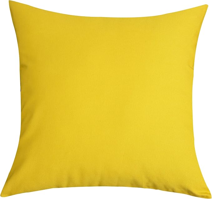 TangDepot Handmade Decorative Solid 100% Cotton Canvas Throw Pillow Covers/Pillow Shams, (14"x14", Yellow)