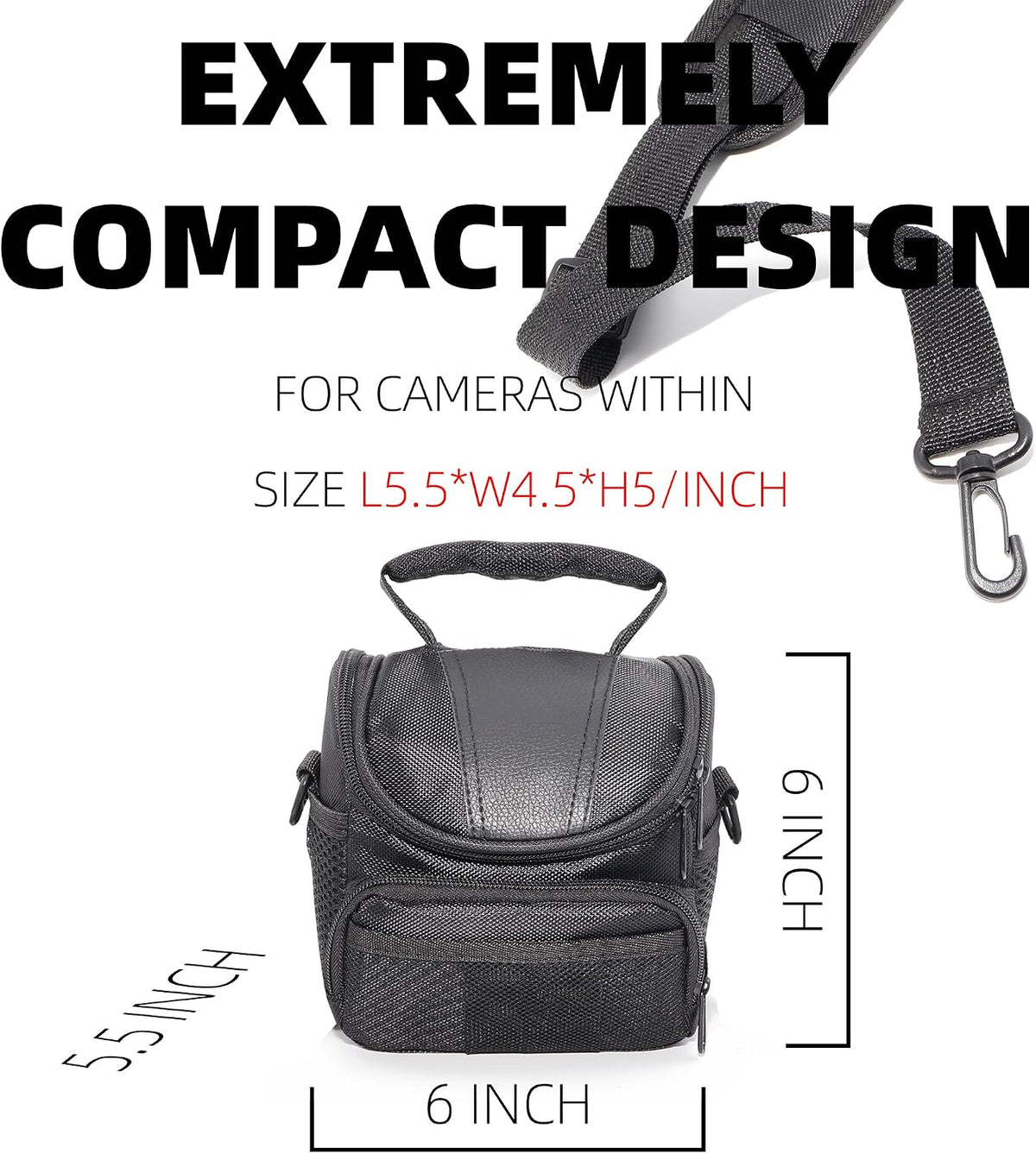 Compact Camera Bag for DSLR/SLR/Mirrorless Shockproof Shoulder Case with Buffer Sponge for Nikon, Canon, Sony, Pentax