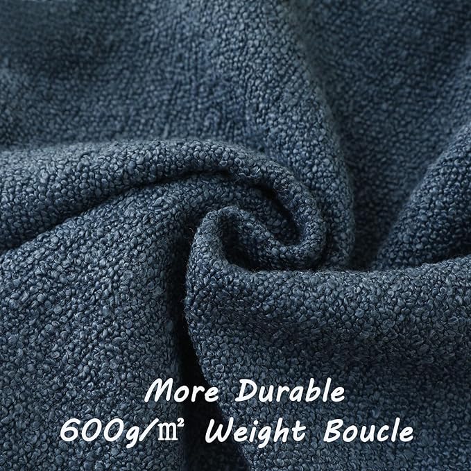 FUTEI Pack of 2 Haze Blue Decorative Throw Pillow Covers 26x26 Inch Soft Cozy Solid Boucle Textured Euro Pillow Shams,Modern Home Decor for Couch Bed Living Room
