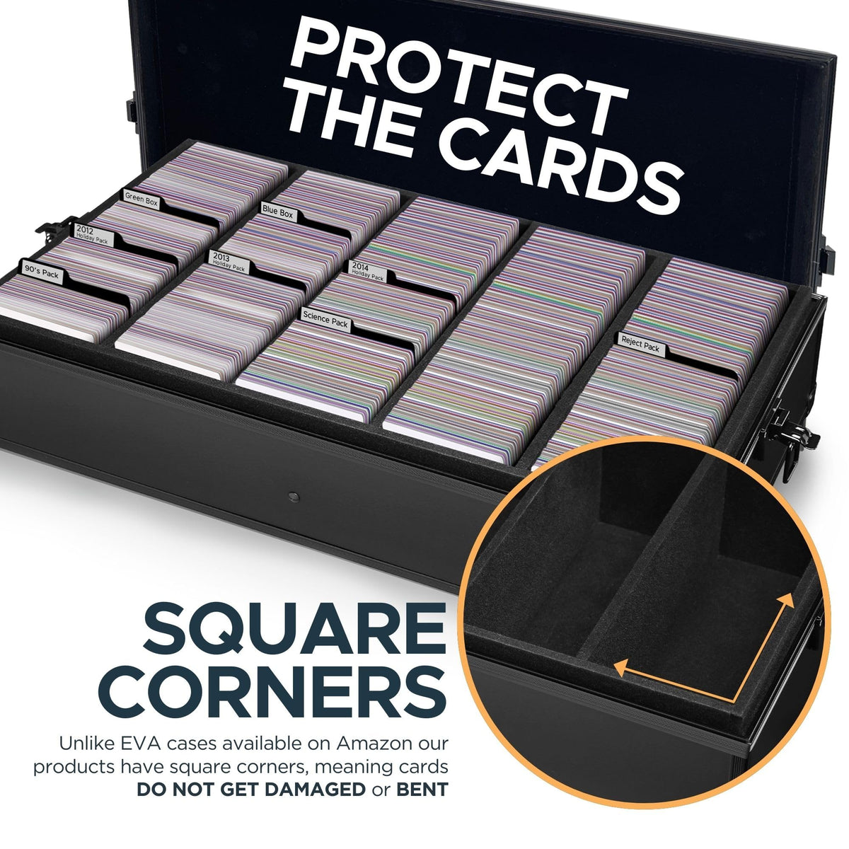 CardKingPro Game Card Storage Case (BBB/MTG Edition) | Suitable for Magic The Gathering, Yugioh, and Other TCG Etc (Game Not Included) | Includes 8 Dividers | Fits up to 2500 Loose Unsleeved Cards