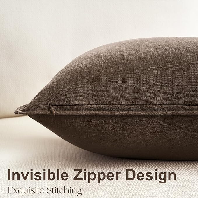 Brown Pillow Covers Pack of 4 Decorative Throw Pillow Covers Soft Accent Pillows Boho Couch Cushion Covers Modern Home Decor for Living Room Bed Sofa 16x16 Inch