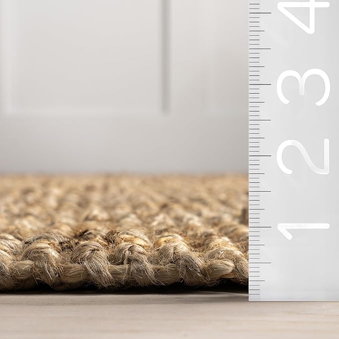 Nuloom Daniela Natural, 7'6" x 10'6", Handmade, Jute, Tassel, Soft and Textured, High Traffic, Stain Resistant, Easy Clean, Durable Area Rug for Bedroom, Living Room, Dining Space, Foyer, Entryway