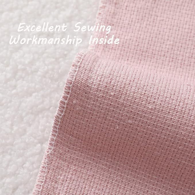 FUTEI Pack of 2 Pink Decorative Throw Pillow Covers 12x20 Inch Soft Cozy Solid Boucle Textured Lumbar Pillow Cases,Modern Home Decor for Couch Bed Living Room