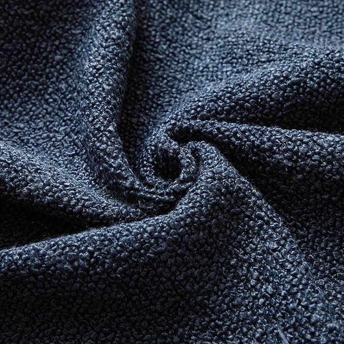 JUSPURBET 18x18 Pillow Covers Set of 2 Decorative Throw Pillow Covers Case for Couch Sofa Bed Soft Boucle Textured Cushion Covers with Hidden Zipper for Home Decor Living Room,Navy Blue