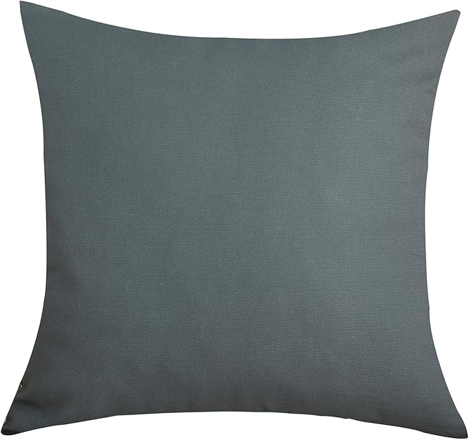 TangDepot Handmade Decorative Solid 100% Cotton Canvas Throw Pillow Covers /Pillow Shams, (18" x18" , Steel Grey, 1 Count (Pack of 1))