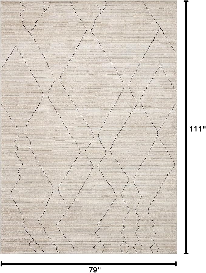 Loloi Darby Collection DAR-03 Sand/Charcoal 6'-7" x 9'-3" Area Rug