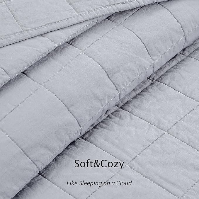 100% Cotton Quilt Sets King Size - Soft Lightweight Quilt Bedding Set for Bedroom Decor- Bedspread in Geometric Pattern with 2 Pillow Shams for All Season, 98x106 inches