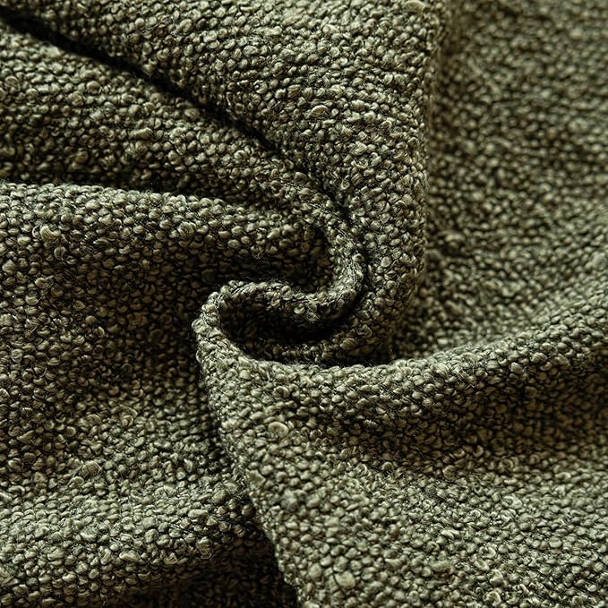 Foindtower Decorative Textured Boucle Throw Pillow Covers Accent Solid Pillow Cases Neutral Soft Cozy Couch Cushion Case for Chair Sofa Bedroom Living Room Home Decor 26x26 Inch,1PC,Moss Green