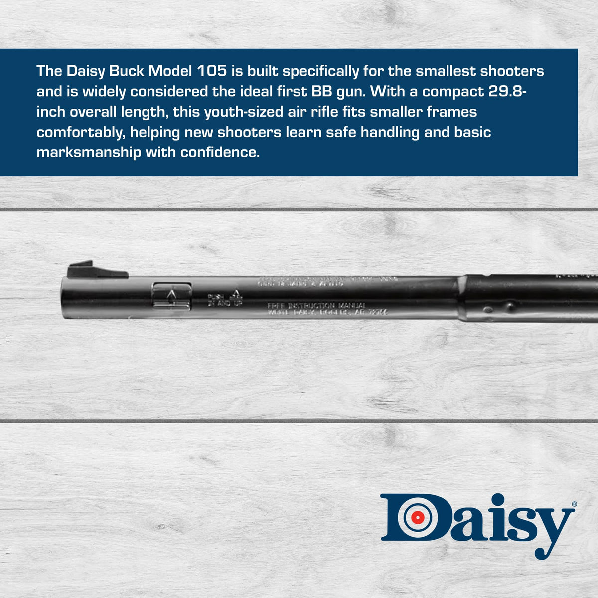 Daisy Youth Model 105 Buck Lever-Action BB Air Rifle - .177 Caliber - 350 FPS - Brown and Black