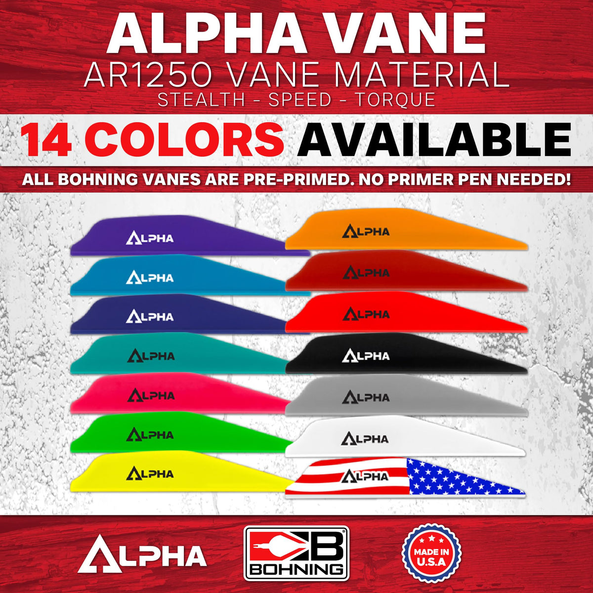 Alpha AR 1250 Vane, 2.8", Neon Green, 100pk