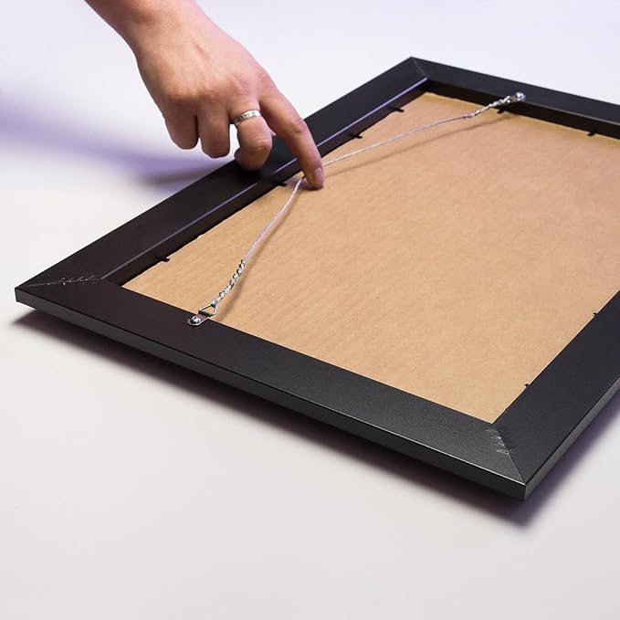 Craig Frames 1WB3BK 14 by 14-Inch Black Picture Frame, Single White Collage Mat with 9-4 by 4-Inch Openings
