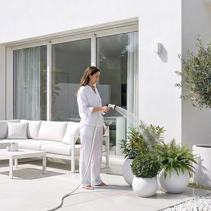 DTY Signature Mount Sherman 19.7''D x 21.7''H Modern Indoor Outdoor Fiberstone Sphere Planter, Durable Round Garden Pot, Weather Resistant, Drainage Hole & Rubber Plug - Large, White