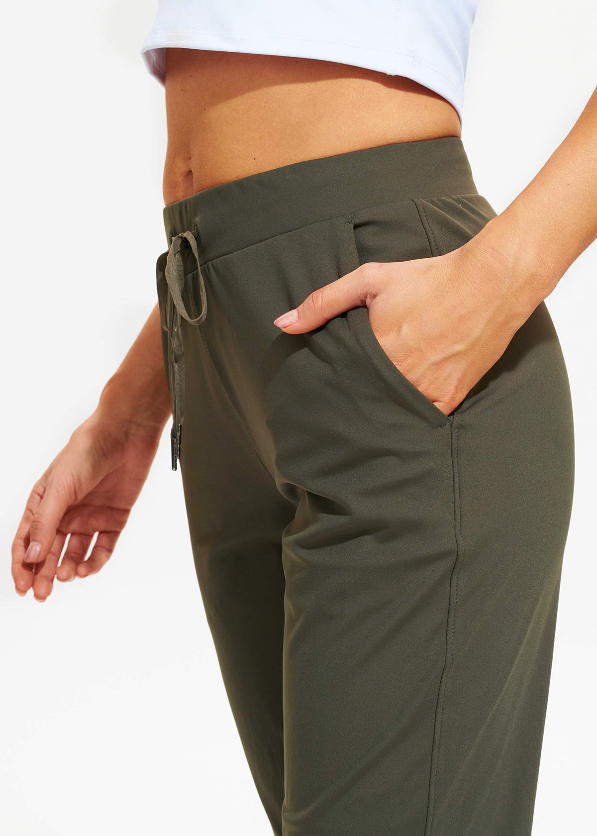 Libin Women's Joggers Pants Athletic Sweatpants with Pockets Running Tapered Casual Pants for Workout,Lounge, Olive Green S