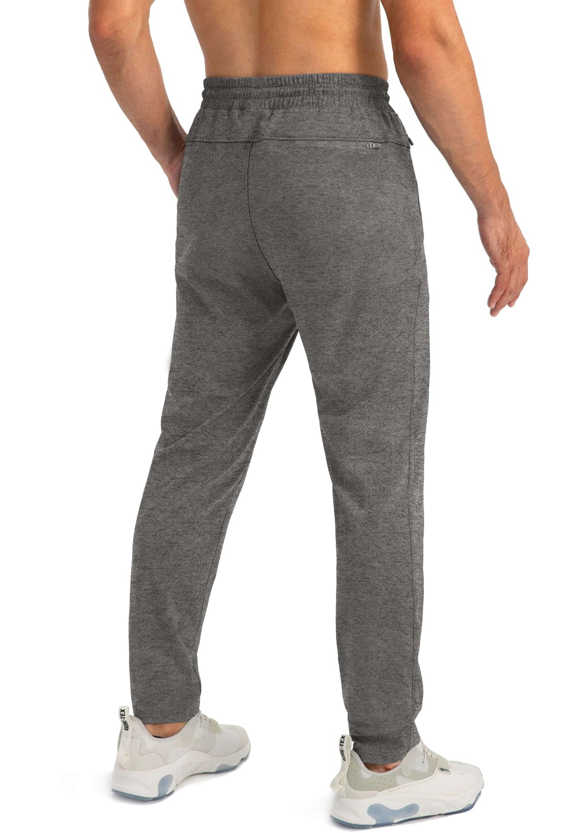 G Gradual Men's Sweatpants with Zipper Pockets Tapered Joggers for Men Athletic Pants for Workout, Jogging, Running (Heathered Brown Light, Medium)