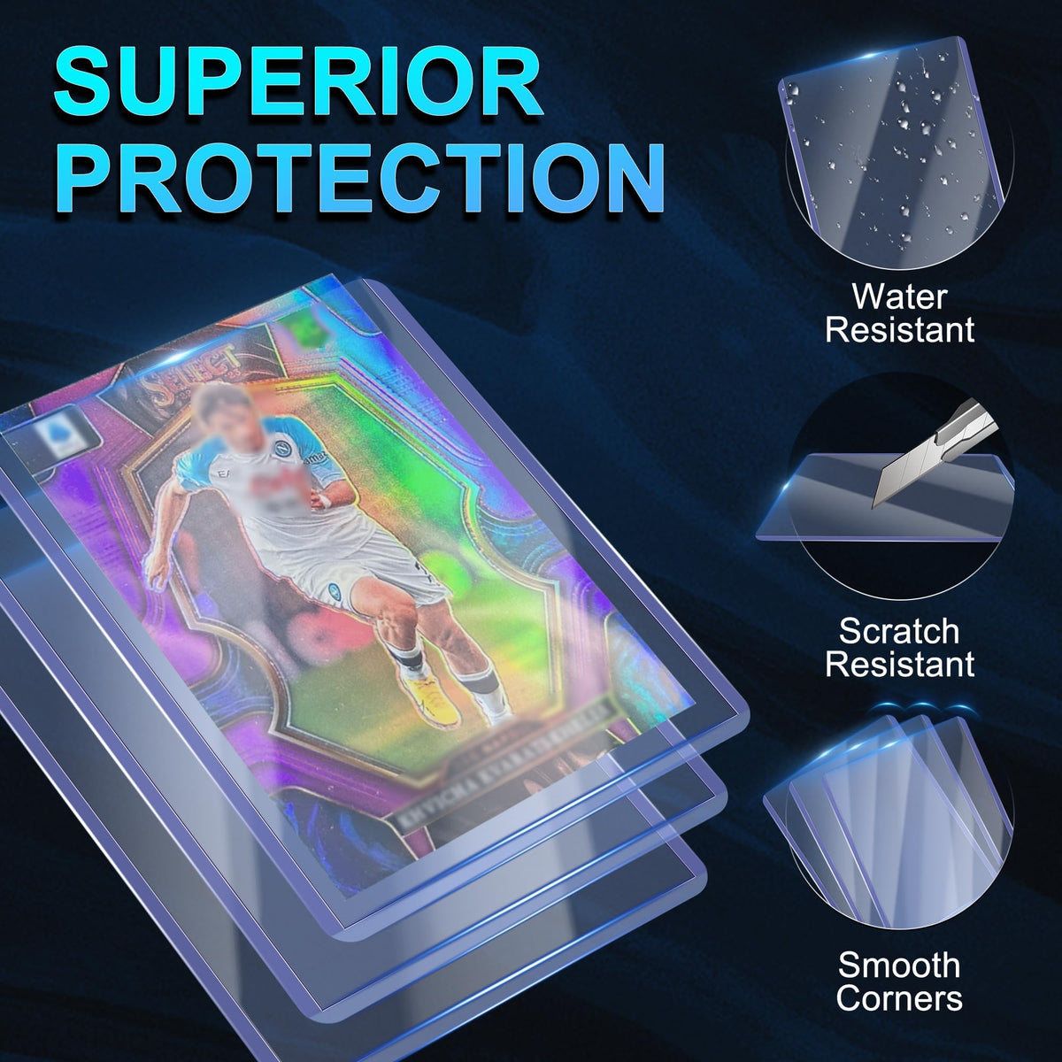 400 Card Sleeves, Clear Hard Sleeves for Cards, 3"X4" Card Protectors, Baseball Card Sleeves, Hard Plastic Card Holder for Trading Sports Football Game Cards (200 Hard Sleeves+200 Penny Sleeves)