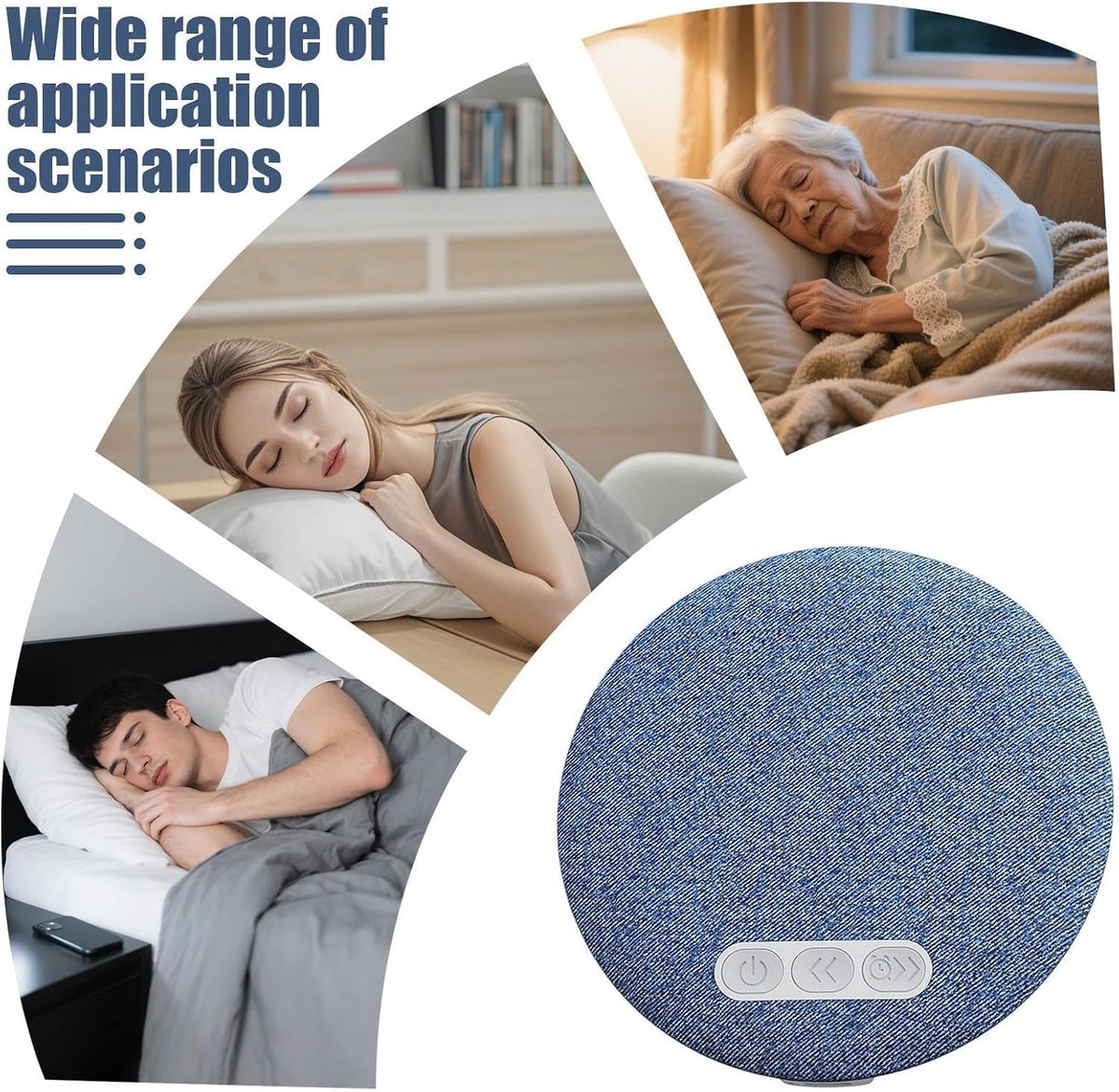 Generic Immersive Sleep Sound Machine, White Noise with Timer, Rechargeable Small Speaker Sleep Aid for Home Bedroom