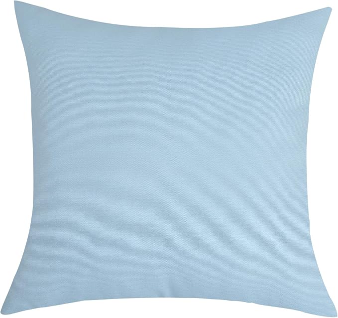 TangDepot Handmade Decorative Solid 100% Cotton Canvas Throw Pillow Covers/Cushion Covers, 45 Colors Available - (16" x16" , Light Blue, 2 Count (Pack of 1))