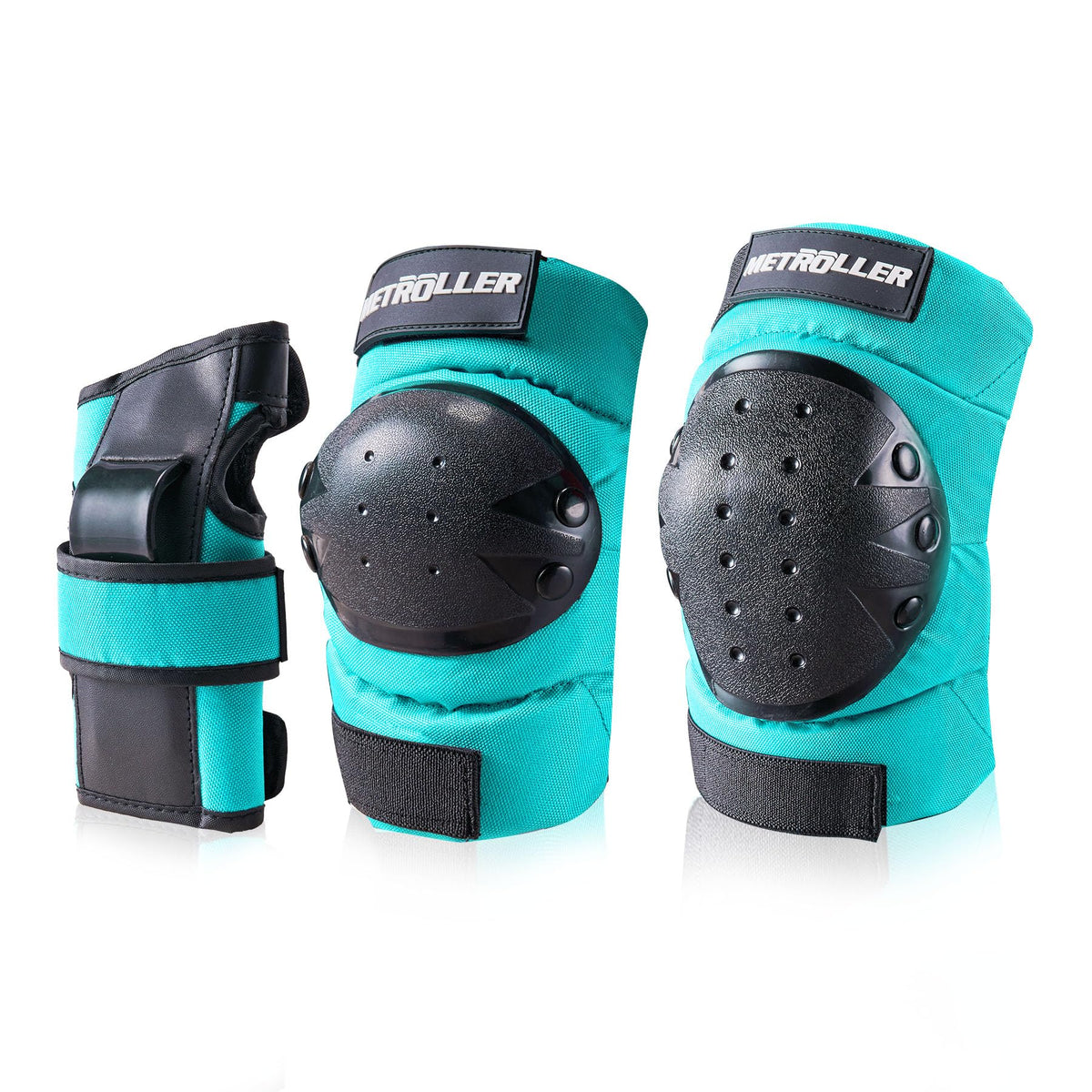 METROLLER Adult & Kids Protective Gear Set for Men, Women Youth Knee Pads, Elbow Pads & Wrist Guards 3 in 1 for Skateboarding Multi-Sports Protective Gear