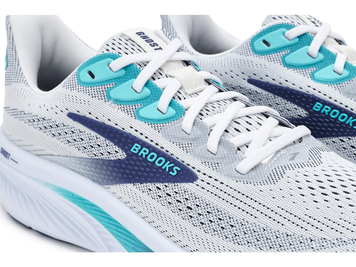 Brooks Men's Ghost 17 White/Beacon Blue/Ipanema 12 Medium