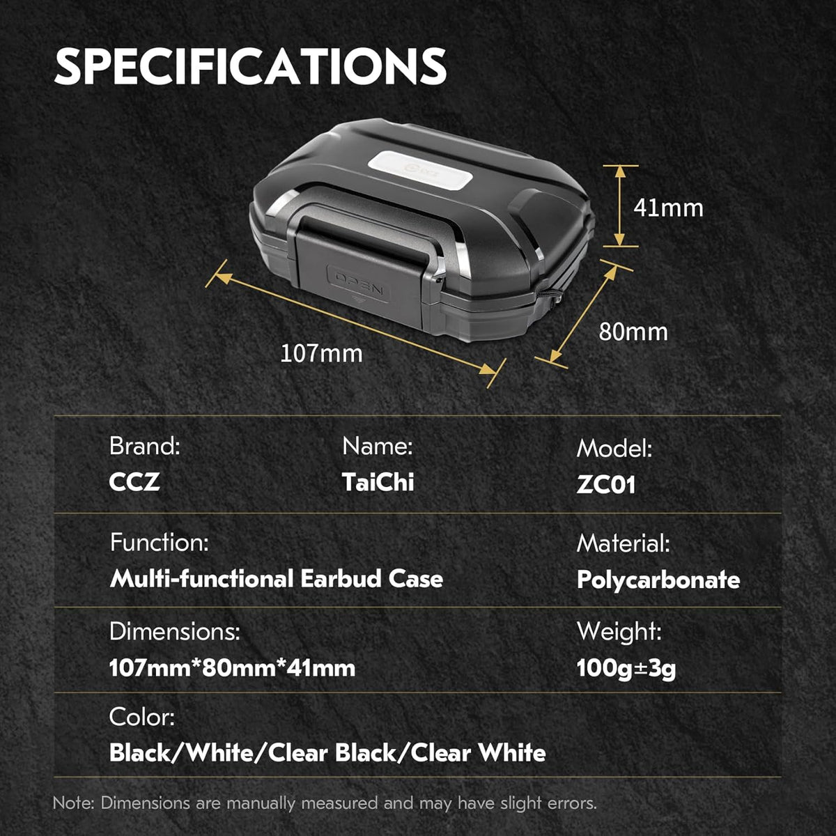 YINYOO ZC01 ZS10 SE215, KS1, ZS12 2, AS16 CCZ Hard Shell IEM Case for KZ Pro in Ear Monitor, Travel Portable Earbuds