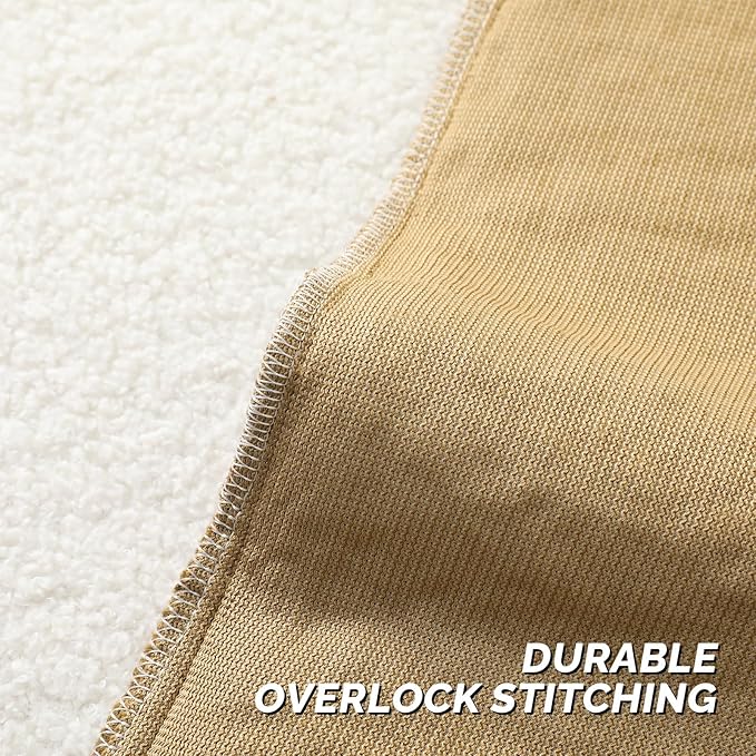FUTEI Khaki Throw Pillow Covers 16x16 Inch Set of 2,Furry Faux Fur Teddy Boucle Textured Cushion Covers,Soft Fluffy Decorative Pillow Case,Home Decor for Couch Bed Living Room Office Car