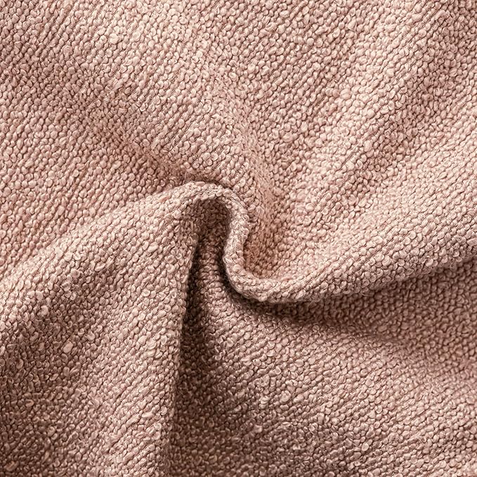 Foindtower Decorative Textured Boucle Throw Pillow Covers Accent Solid Pillow Cases Neutral Soft Cozy Couch Cushion Case for Chair Sofa Bedroom Living Room Home Decor 16x16 Inch,1PC,Light Pink