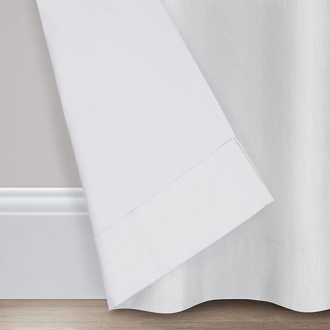 ECLIPSE Kendall Modern Blackout Thermal Rod Pocket Window Curtain for Bedroom or Living Room (1 Panel), 42 x 95, White