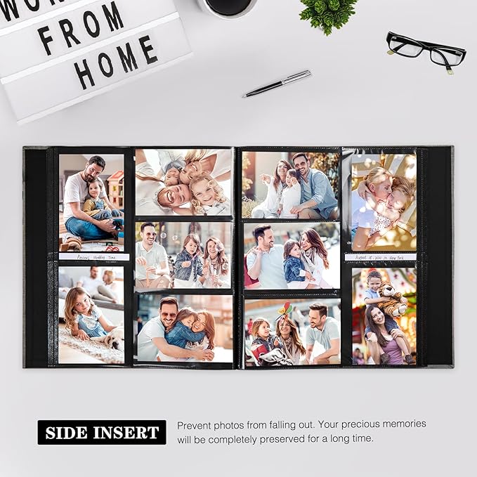 Mublalbum Photo Album 4x6 600 Photos Linen Cover Large Picture Book Holds Horizontal and Vertical Pockets for Wedding Family Anniversary and Baby (Gray)