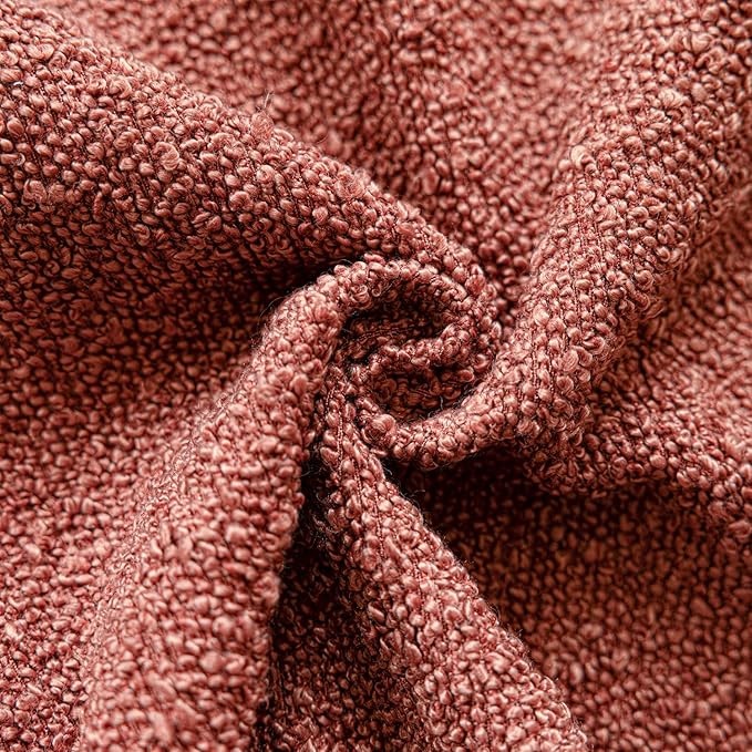 Foindtower Decorative Textured Boucle Throw Pillow Covers Accent Solid Pillow Cases Neutral Soft Cozy Couch Cushion Case for Chair Sofa Bedroom Living Room Home Decor 18x18 Inch,1PC,Orange Rust Red