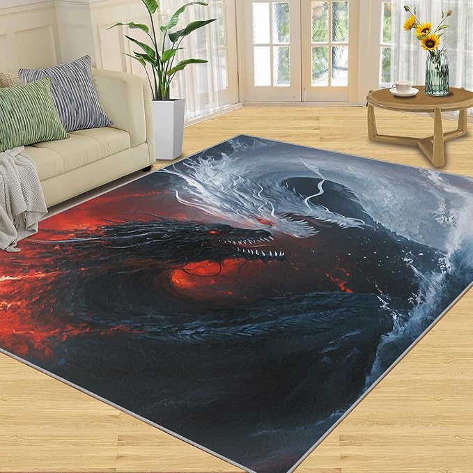 Graffiti Hip-Hop 3x4 Area Rugs for Living Room, Skateboarding Washable Non Slip Rugs, Street Art Low Pile Print Rug for Bedroom, Dining Room, Home Office