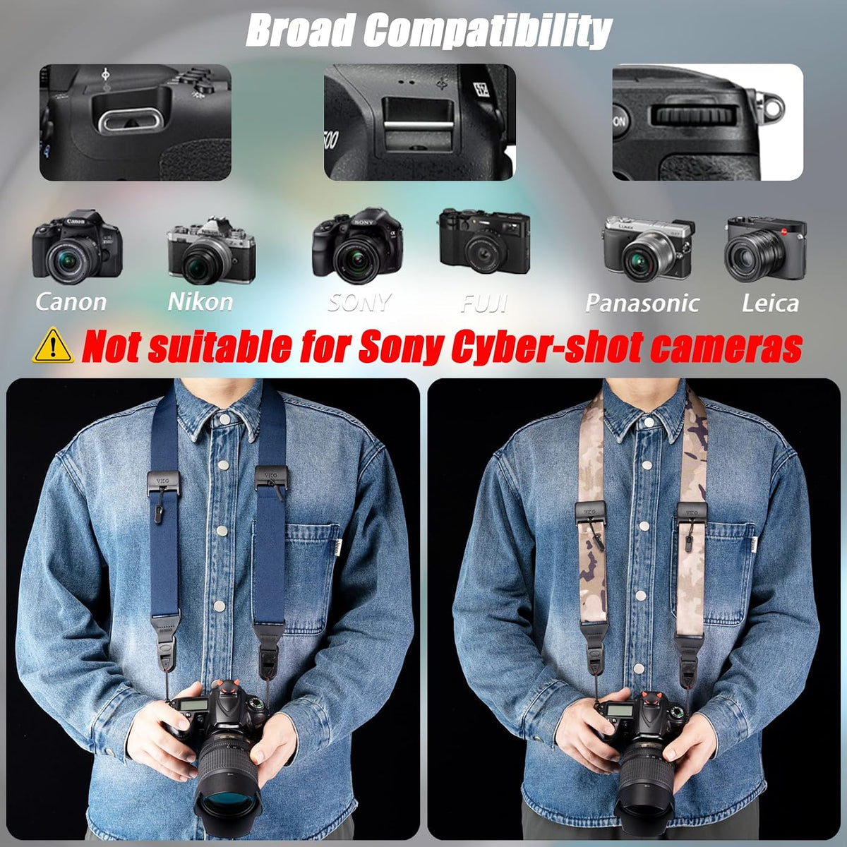 VKO Quick Release Neck & Shoulder Camera Strap for DSLR & Mirrorless