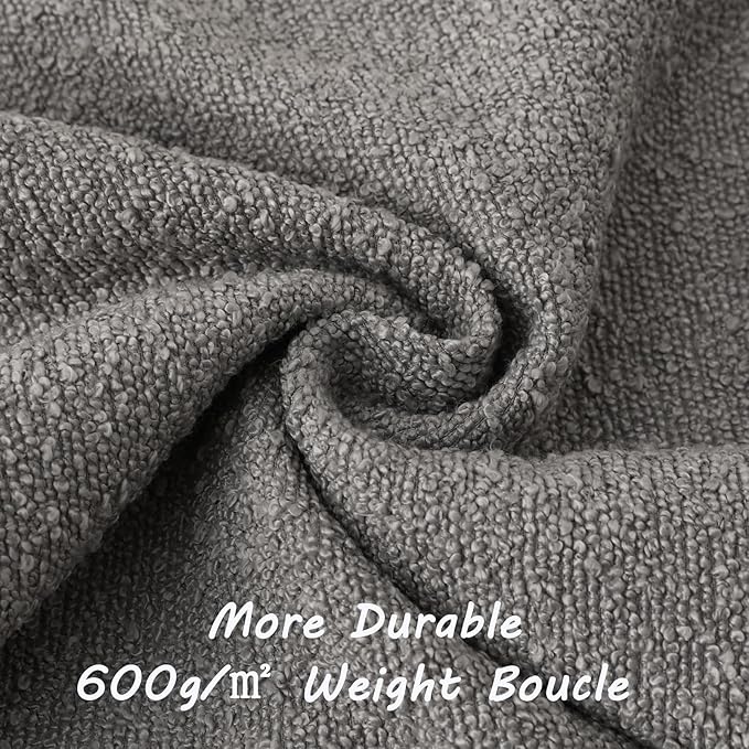 FUTEI Pack of 2 Light Grey Decorative Throw Pillow Covers 16x16 Inch Soft Cozy Solid Boucle Textured Cushion Case,Modern Home Decor for Couch Bed Living Room