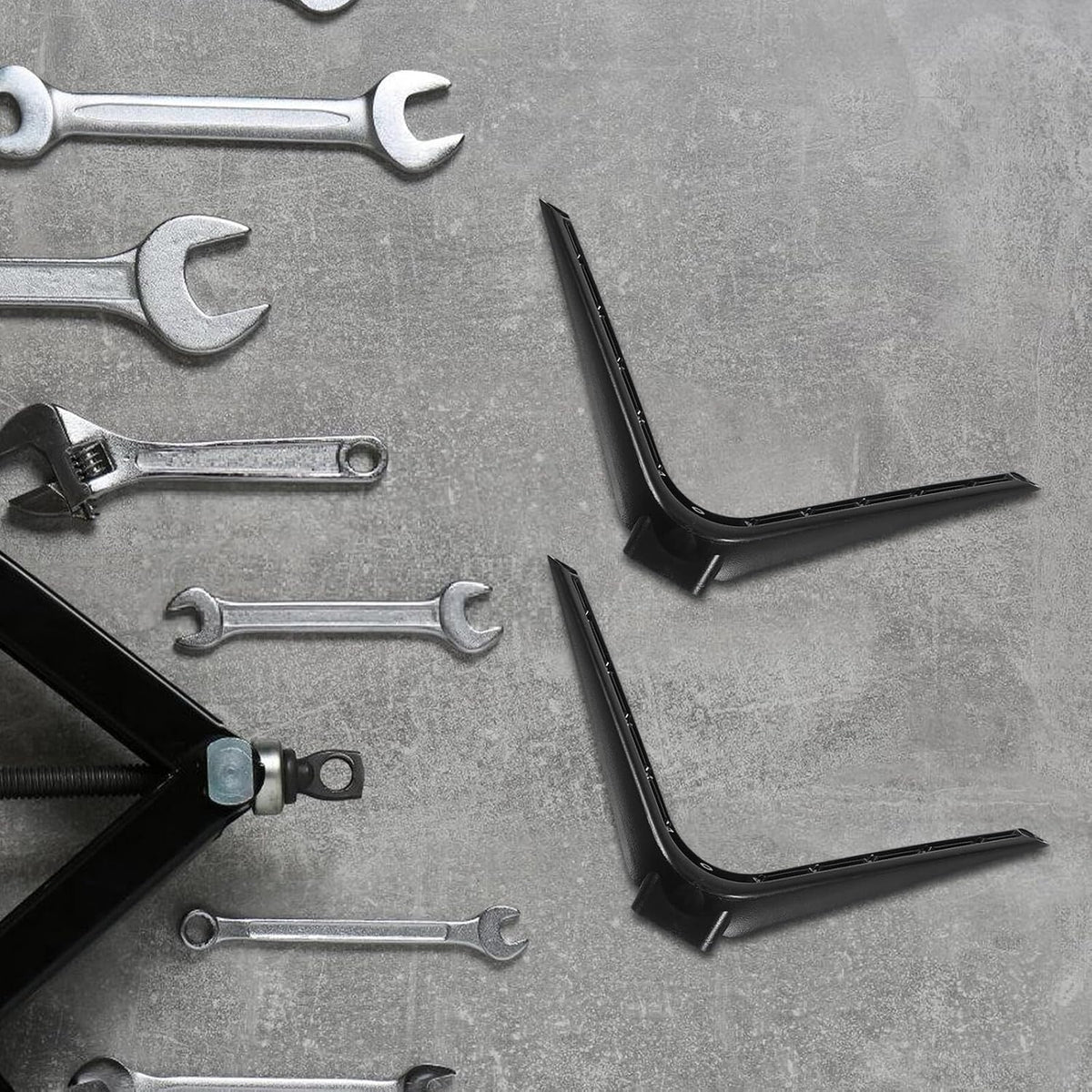 GLEAVI 15mm No-Drill Tv Mount Stand with Dual-Hole Plastic Base, Heavy Duty Television Support Holder for Living Room